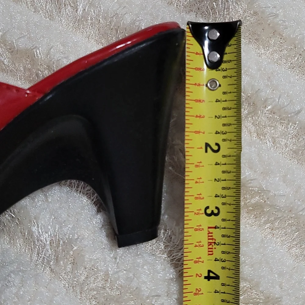 NEW High Heel Sandals Red Patent Open Toe Sole Sense Ability Pad Croft Barrow 6